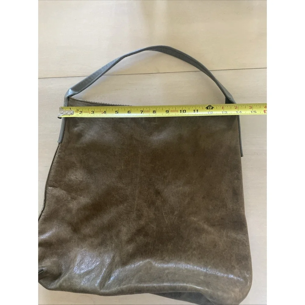 B May Leather Hobo Bag Slouchy‎ Greenish Brown Leather
